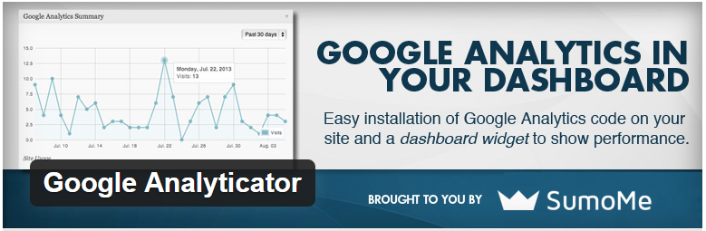 google analyticator in your dashboard