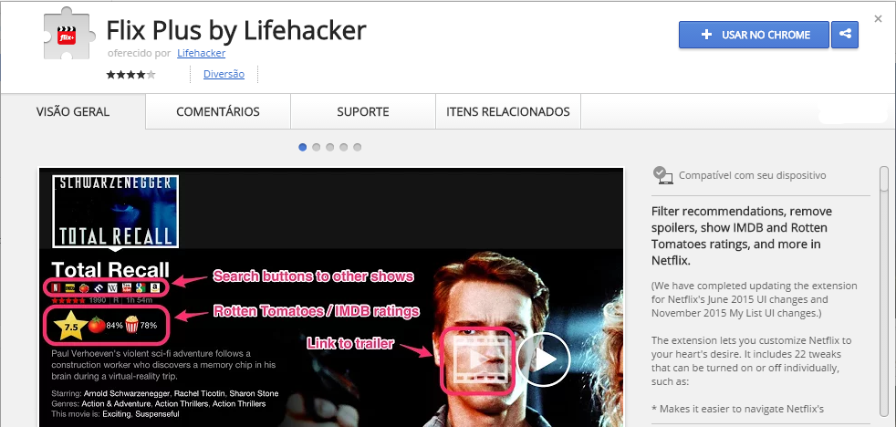 Flix Plus by Lifehacker Chrome Web Store app google chrome