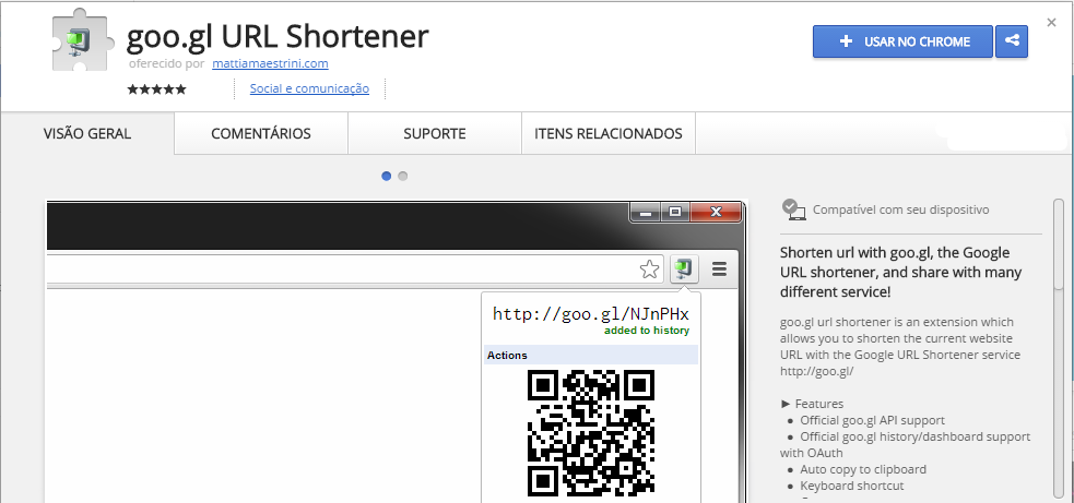 goo.gl URL Shortener Chrome Web Store