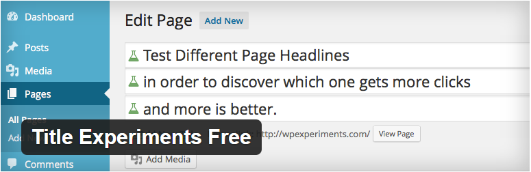 Title Experiments Free WordPress Plugins ferramentas de testes