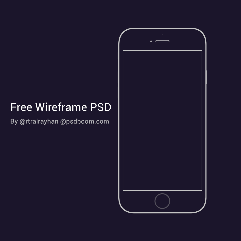 iPhone6_Wireframe_PSD_App Template Psd