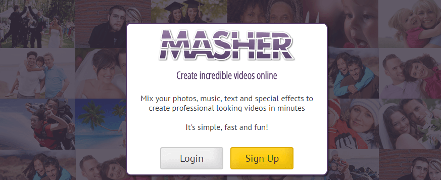 MASHER create a video online web vídeo
