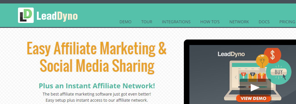 leaddyno easy affiliate marketing instant affiliate network