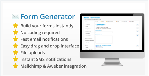 Contact Form Generator construtor de formulários de contato